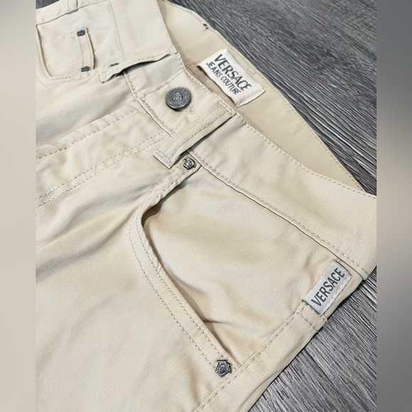 Versace Couture Vintage High Rise Pants in Cream - Picture 2 of 9